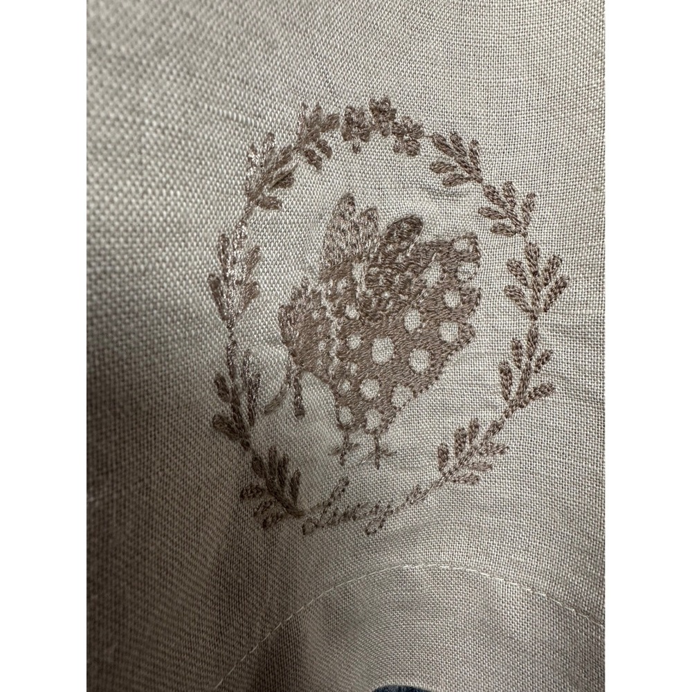Gudrun Sjoden‎ Linen Organic Cotton Dress Beige Embroidered Midi Size M Cottage - Picture 9 of 14